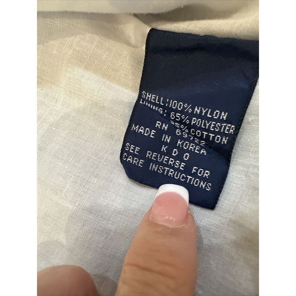 VTG Mighty Mac Blue Black Color block Nylon Full Zip Windbreaker Sz L Jacket - Picture 9 of 10